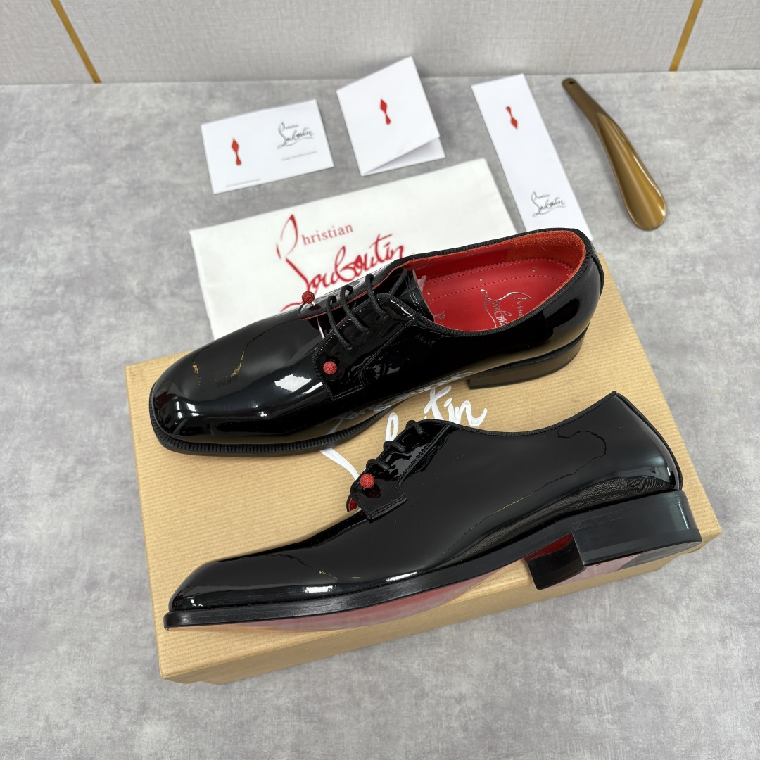 💋💍 CL 新品正装鞋皮鞋 Christia* Loubouti* 红底鞋 GREGGO 男士牛津鞋 采