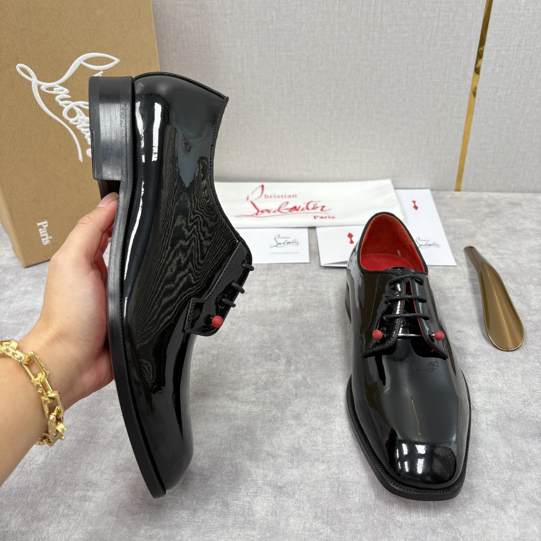 💋💍 CL 新品正装鞋皮鞋 Christia* Loubouti* 红底鞋 GREGGO 男士牛津鞋 采