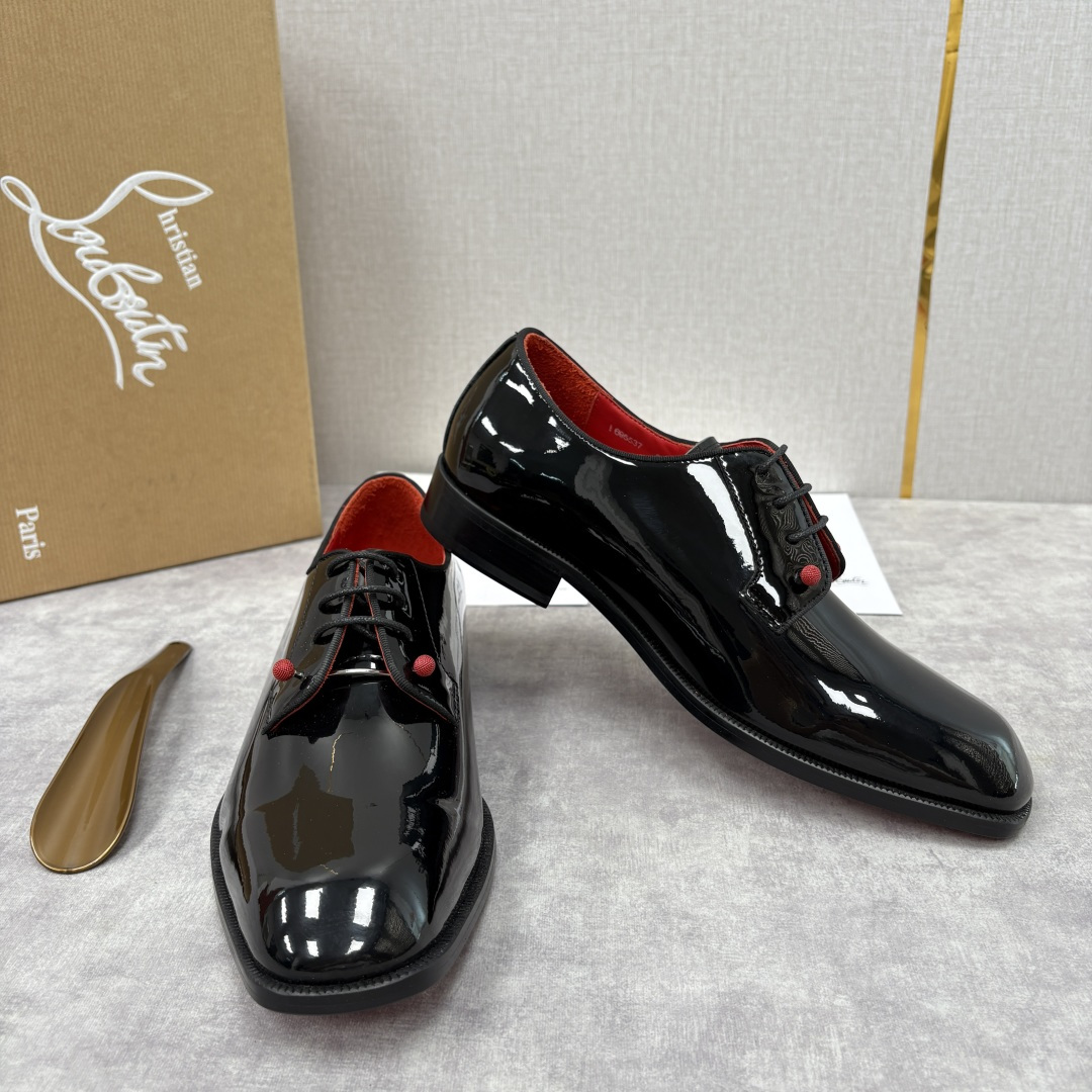 💋💍 CL 新品正装鞋皮鞋 Christia* Loubouti* 红底鞋 GREGGO 男士牛津鞋 采