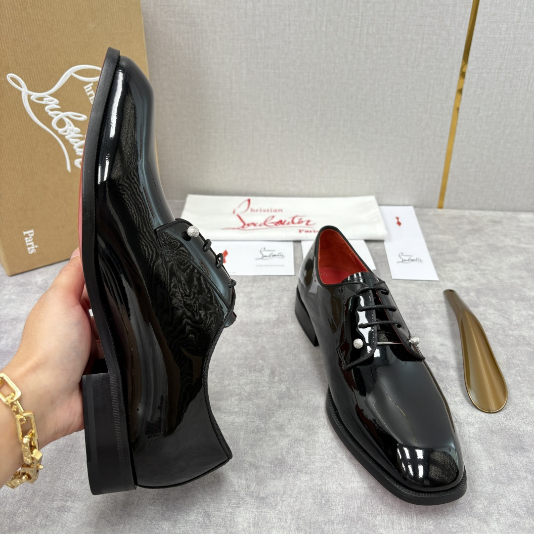 💋💍 CL 新品正装鞋皮鞋 Christia* Loubouti* 红底鞋 GREGGO 男士牛津鞋 采
