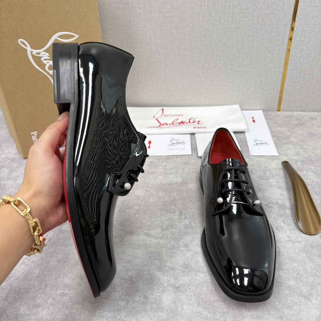 💋💍 CL 新品正装鞋皮鞋 Christia* Loubouti* 红底鞋 GREGGO 男士牛津鞋 采