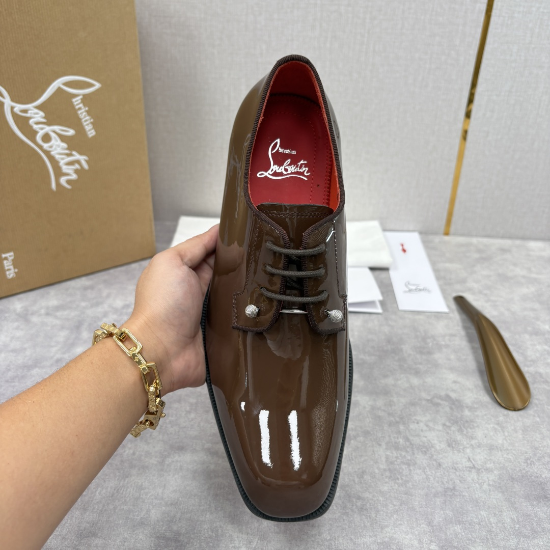💋💍 CL 新品正装鞋皮鞋 Christia* Loubouti* 红底鞋 GREGGO 男士牛津鞋 采