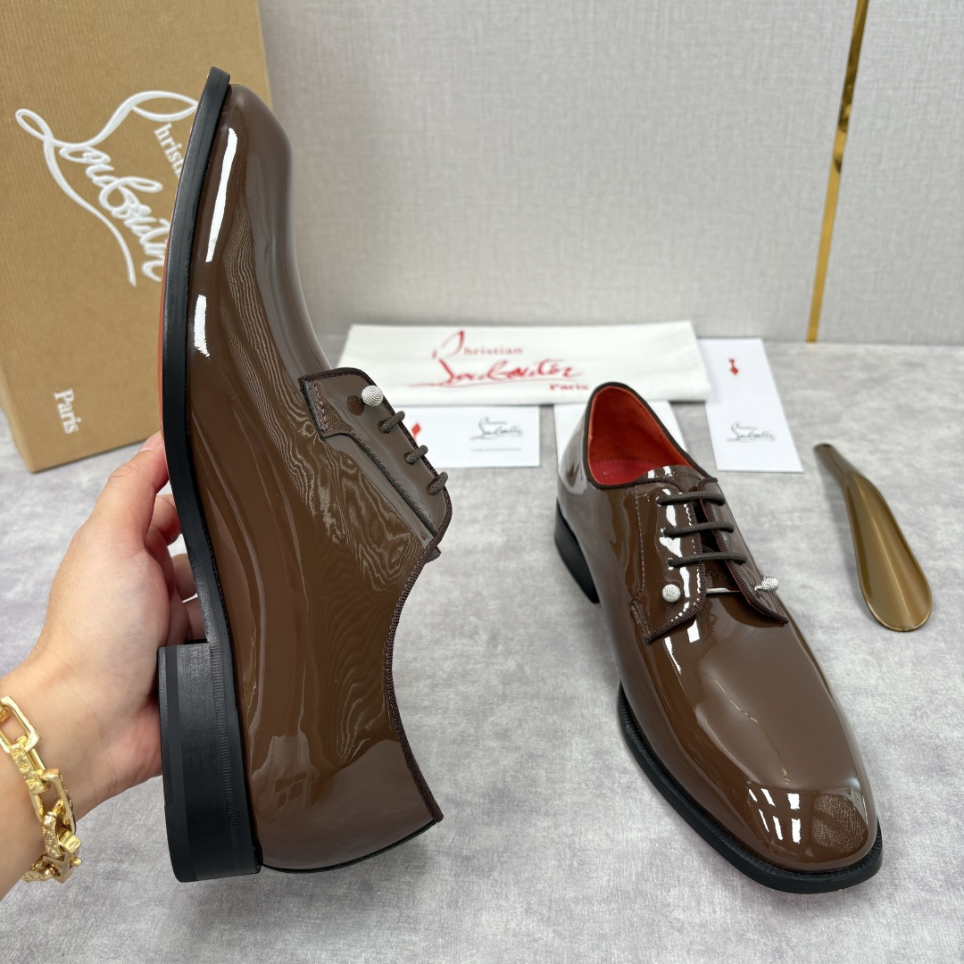 💋💍 CL 新品正装鞋皮鞋 Christia* Loubouti* 红底鞋 GREGGO 男士牛津鞋 采