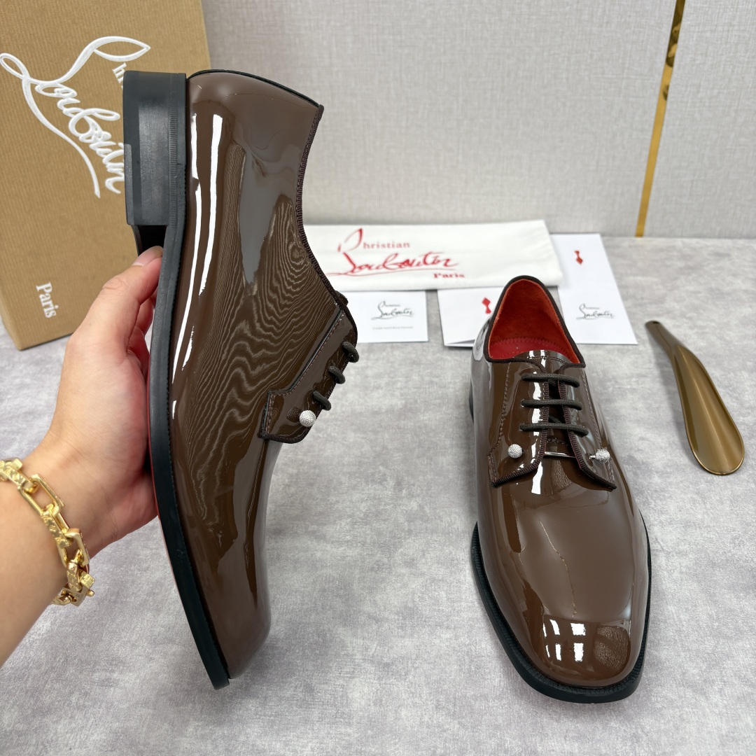 💋💍 CL 新品正装鞋皮鞋 Christia* Loubouti* 红底鞋 GREGGO 男士牛津鞋 采