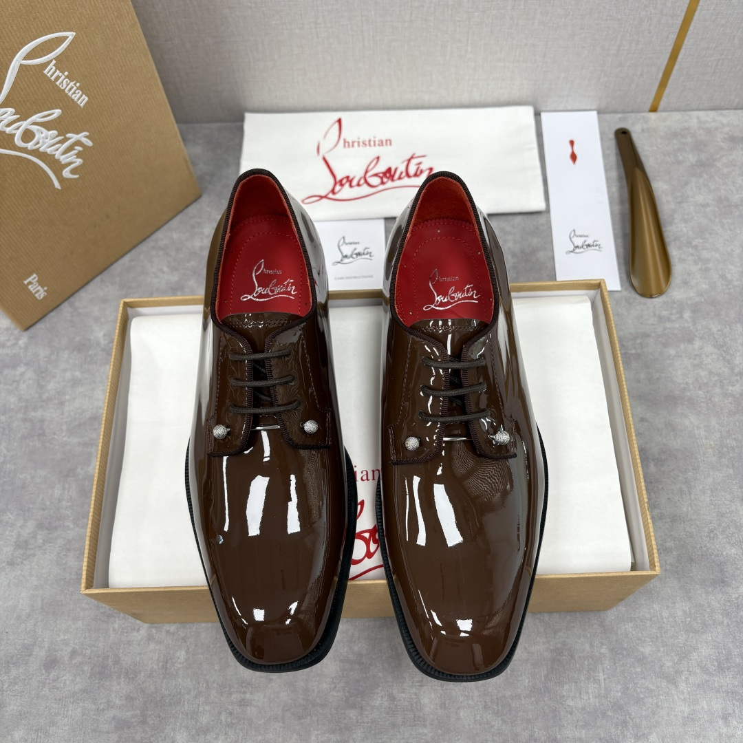 💋💍 CL 新品正装鞋皮鞋 Christia* Loubouti* 红底鞋 GREGGO 男士牛津鞋 采