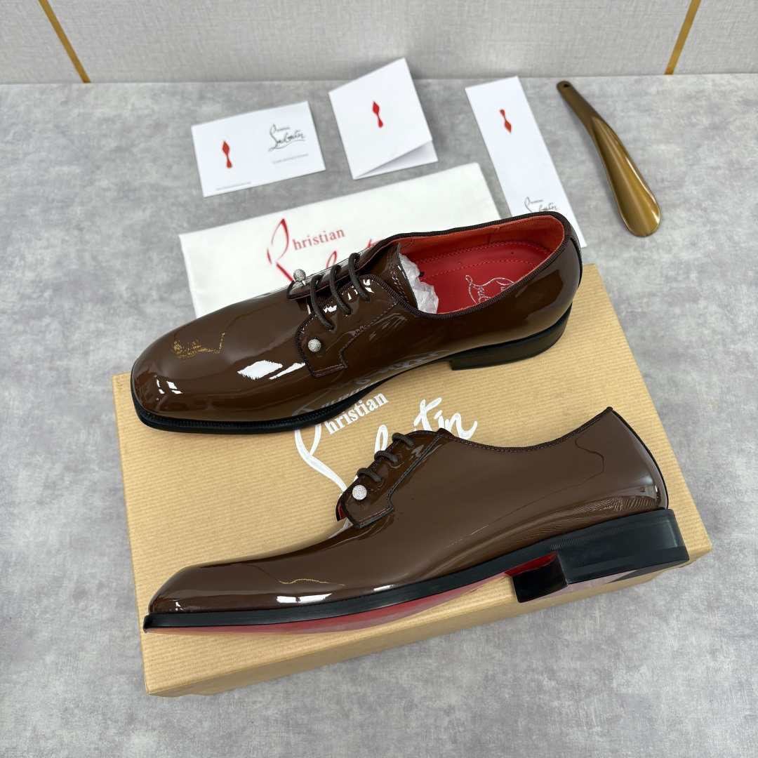💋💍 CL 新品正装鞋皮鞋 Christia* Loubouti* 红底鞋 GREGGO 男士牛津鞋 采