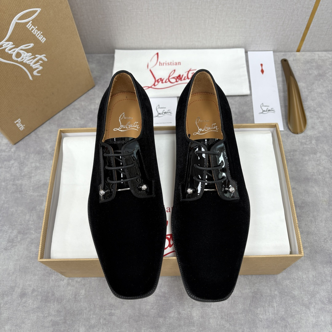 💋💍 CL 新品正装鞋皮鞋 Christia* Loubouti* 红底鞋 GREGGO 男士牛津鞋 采