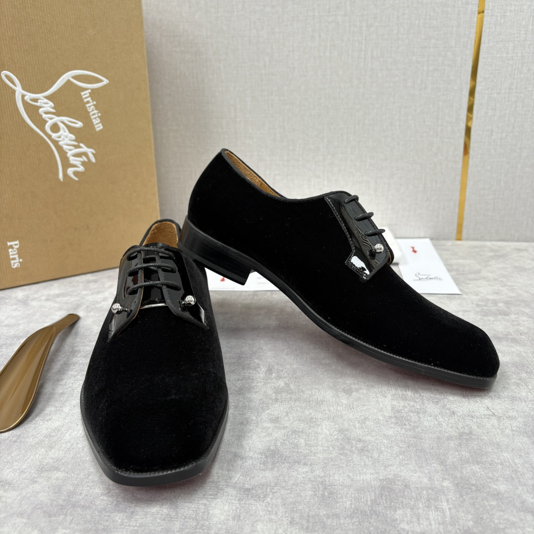💋💍 CL 新品正装鞋皮鞋 Christia* Loubouti* 红底鞋 GREGGO 男士牛津鞋 采