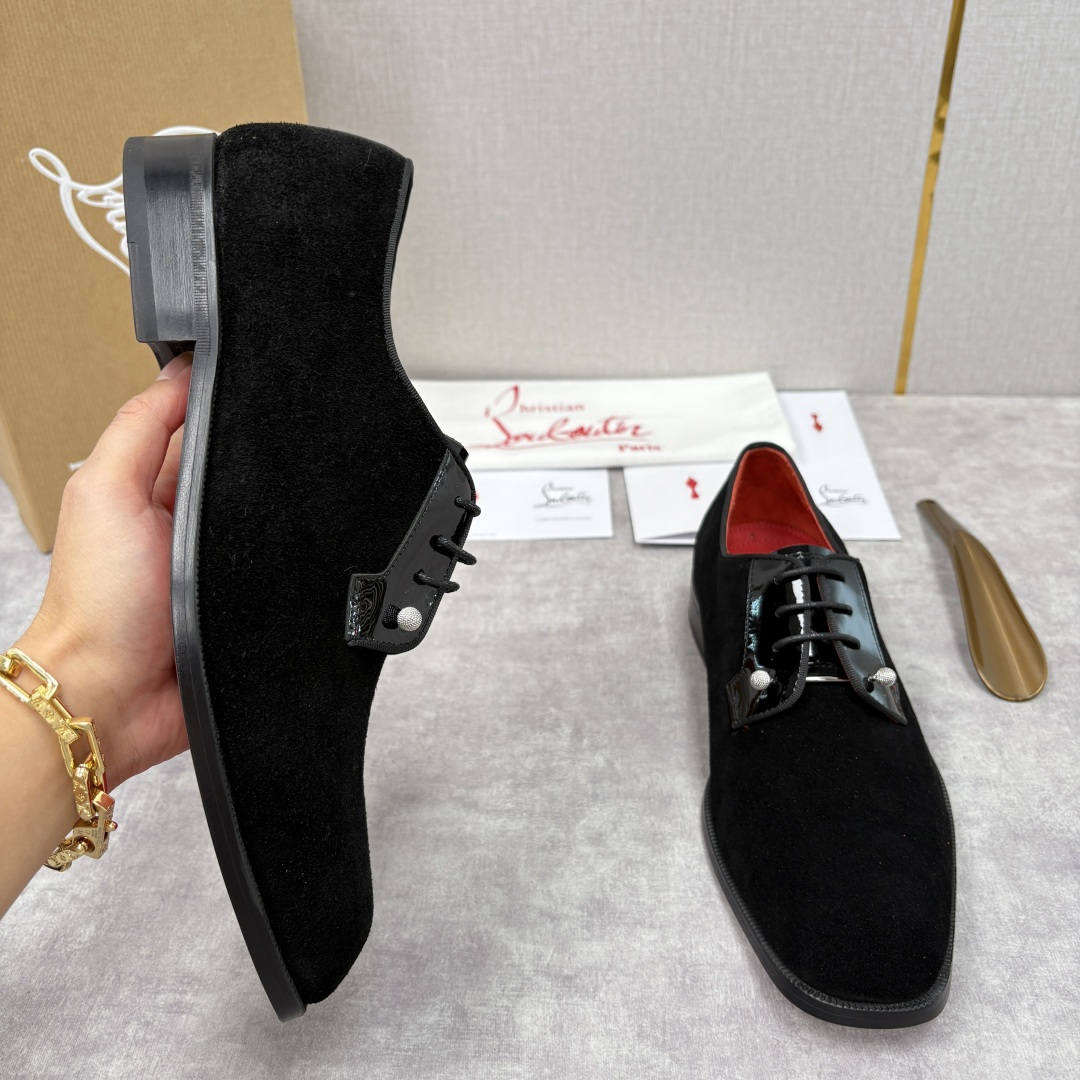 💋💍 CL 新品正装鞋皮鞋 Christia* Loubouti* 红底鞋 GREGGO 男士牛津鞋 采