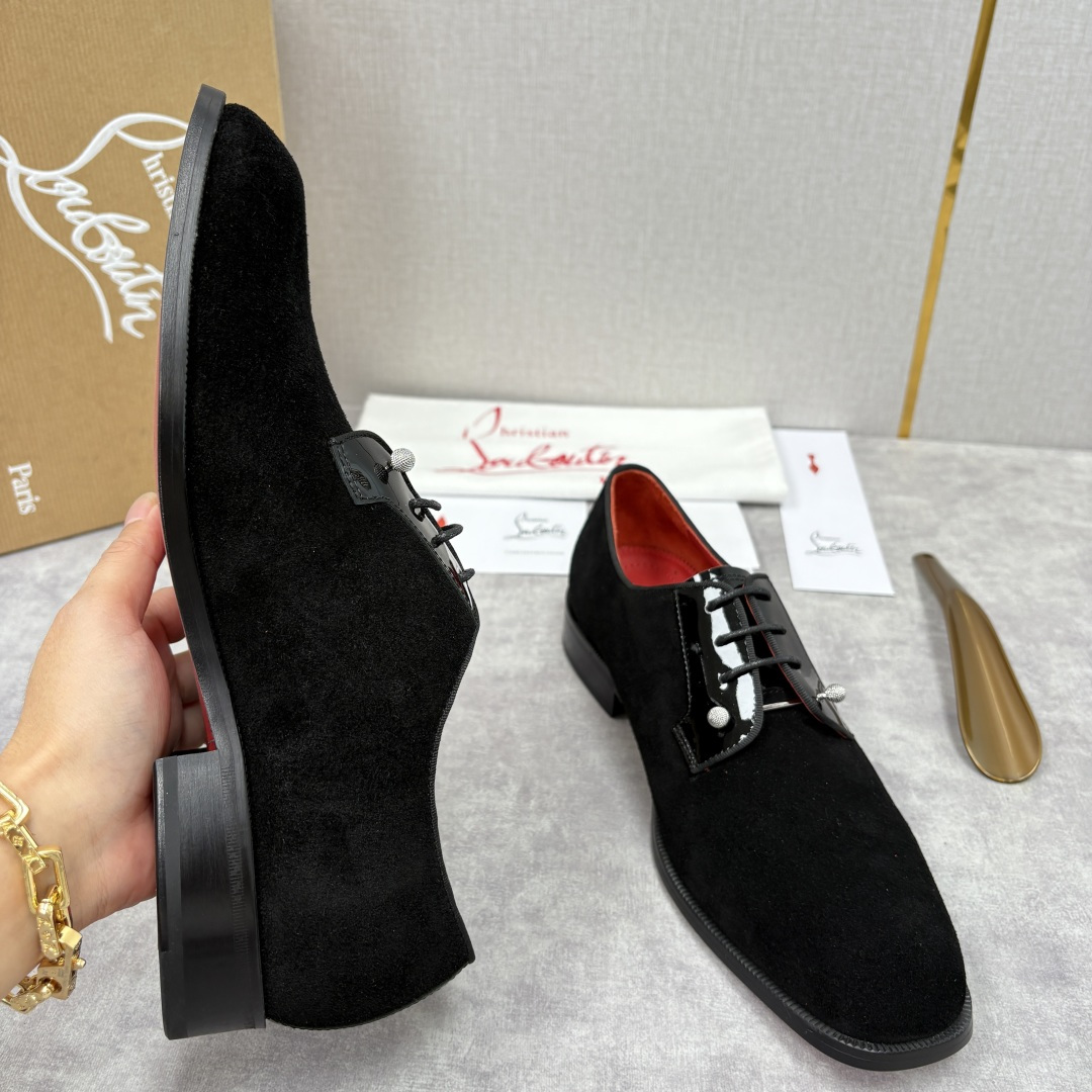💋💍 CL 新品正装鞋皮鞋 Christia* Loubouti* 红底鞋 GREGGO 男士牛津鞋 采