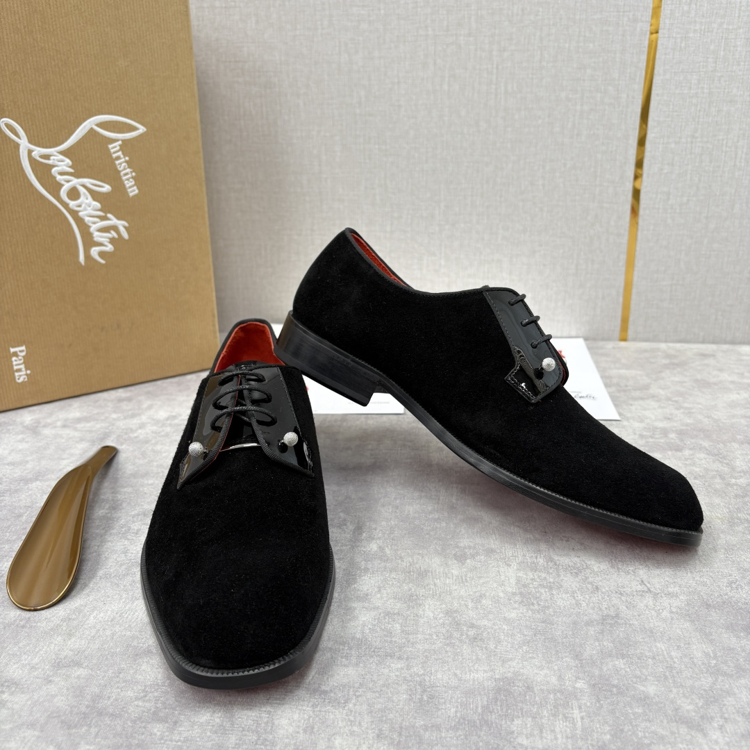 💋💍 CL 新品正装鞋皮鞋 Christia* Loubouti* 红底鞋 GREGGO 男士牛津鞋 采