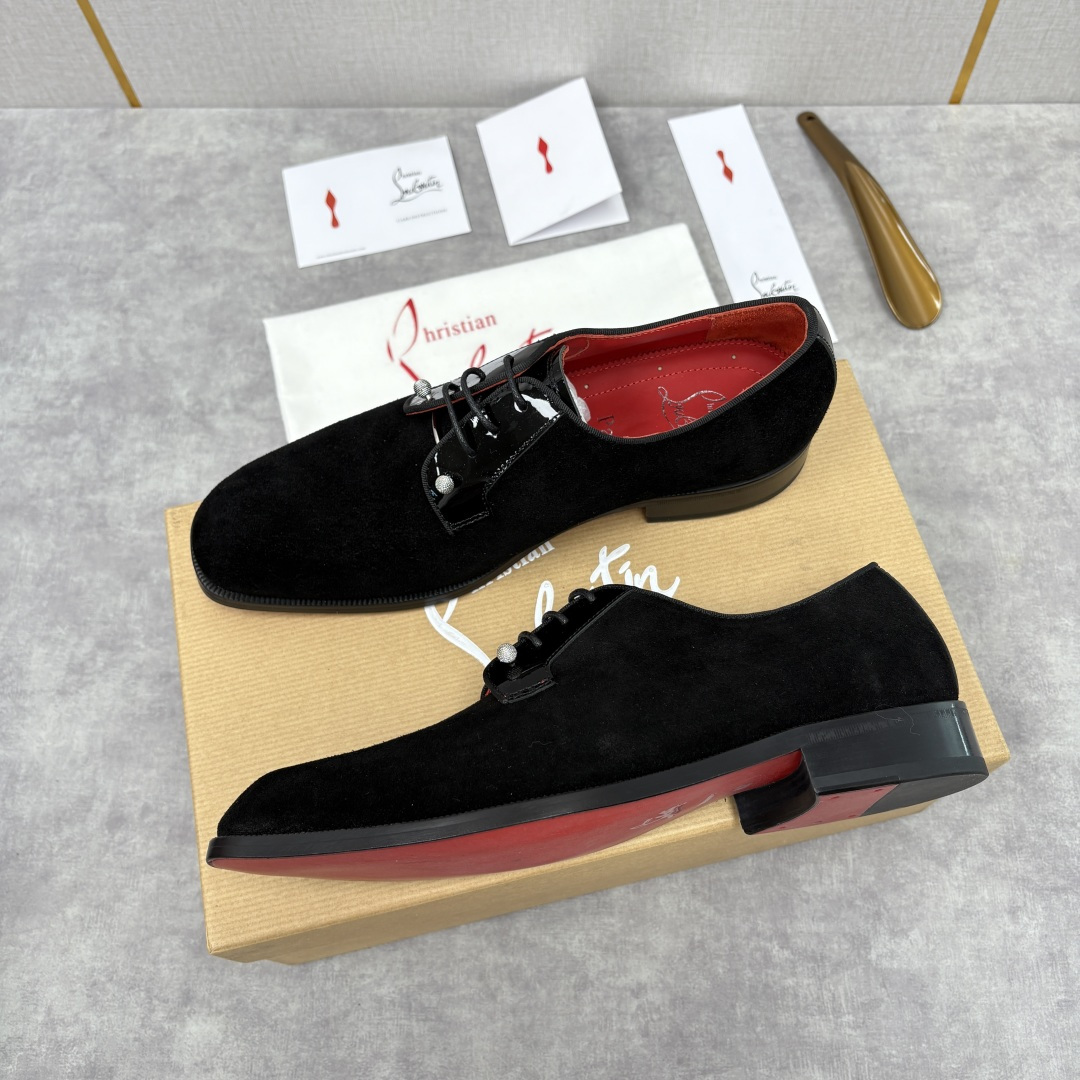 💋💍 CL 新品正装鞋皮鞋 Christia* Loubouti* 红底鞋 GREGGO 男士牛津鞋 采