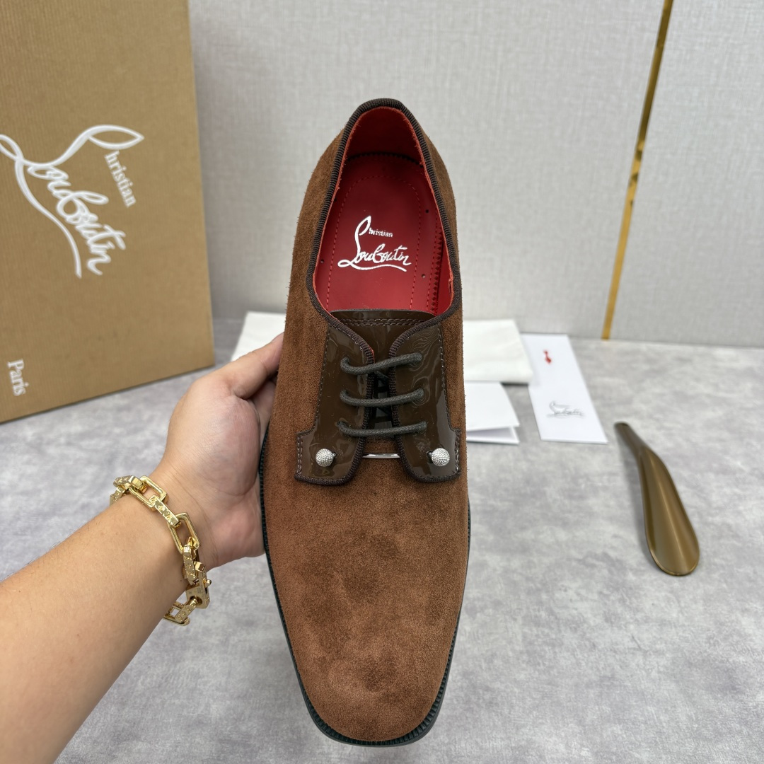 💋💍 CL 新品正装鞋皮鞋 Christia* Loubouti* 红底鞋 GREGGO 男士牛津鞋 采