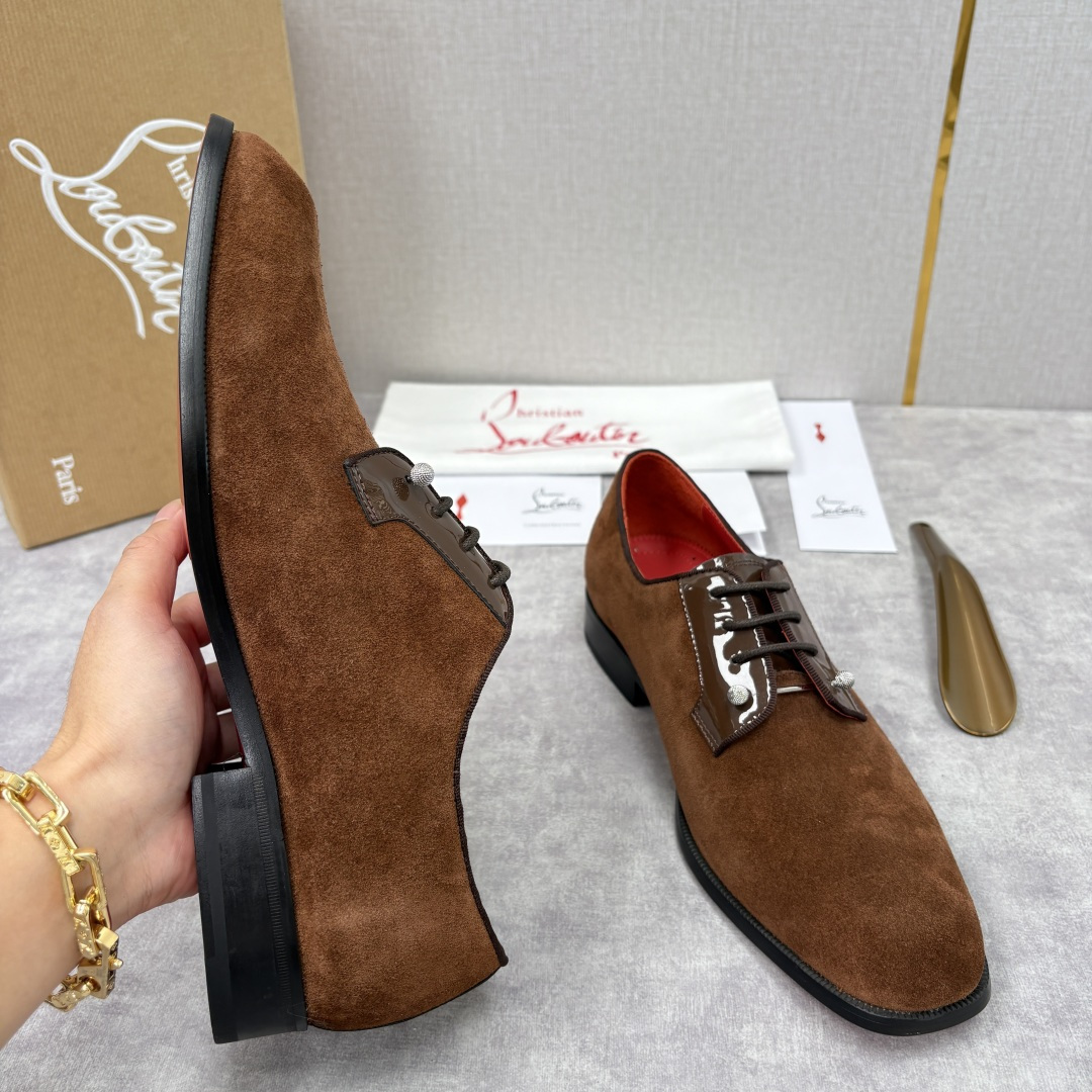 💋💍 CL 新品正装鞋皮鞋 Christia* Loubouti* 红底鞋 GREGGO 男士牛津鞋 采