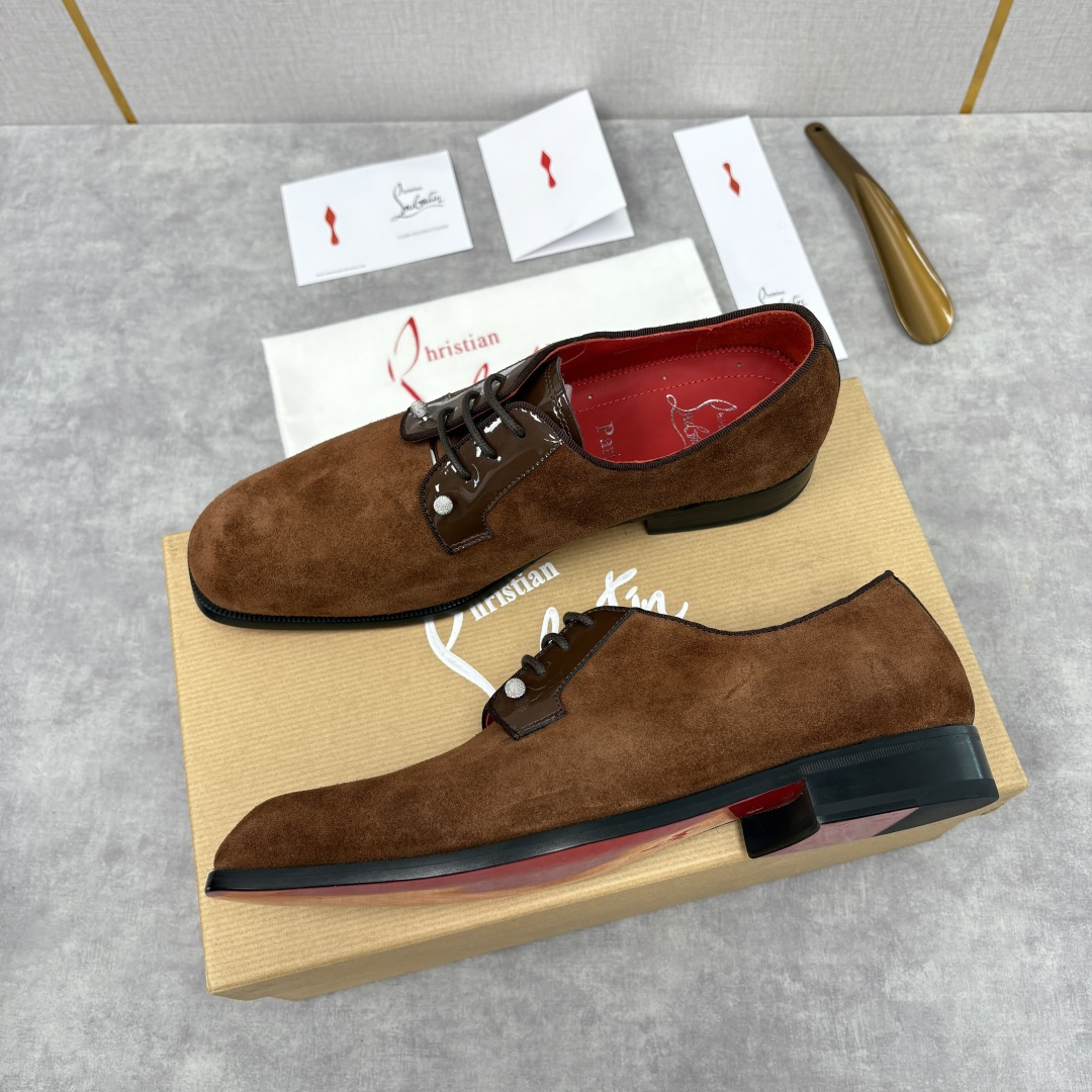 💋💍 CL 新品正装鞋皮鞋 Christia* Loubouti* 红底鞋 GREGGO 男士牛津鞋 采