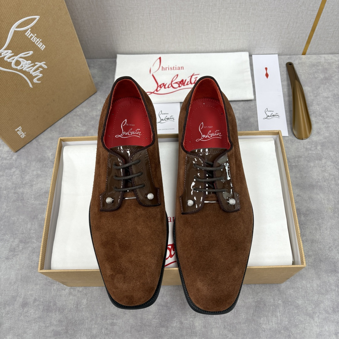 💋💍 CL 新品正装鞋皮鞋 Christia* Loubouti* 红底鞋 GREGGO 男士牛津鞋 采