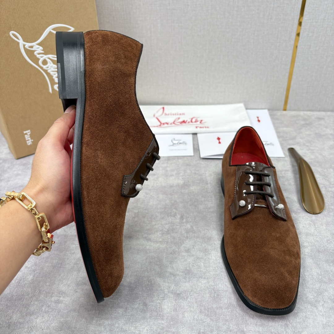 💋💍 CL 新品正装鞋皮鞋 Christia* Loubouti* 红底鞋 GREGGO 男士牛津鞋 采