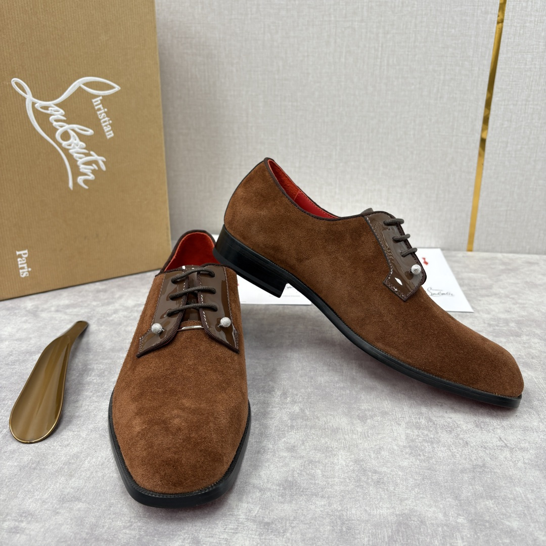 💋💍 CL 新品正装鞋皮鞋 Christia* Loubouti* 红底鞋 GREGGO 男士牛津鞋 采