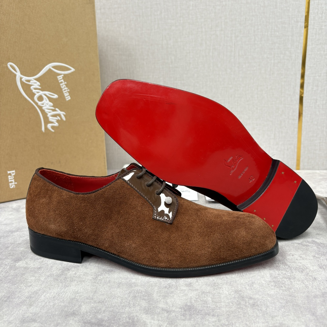 💋💍 CL 新品正装鞋皮鞋 Christia* Loubouti* 红底鞋 GREGGO 男士牛津鞋 采