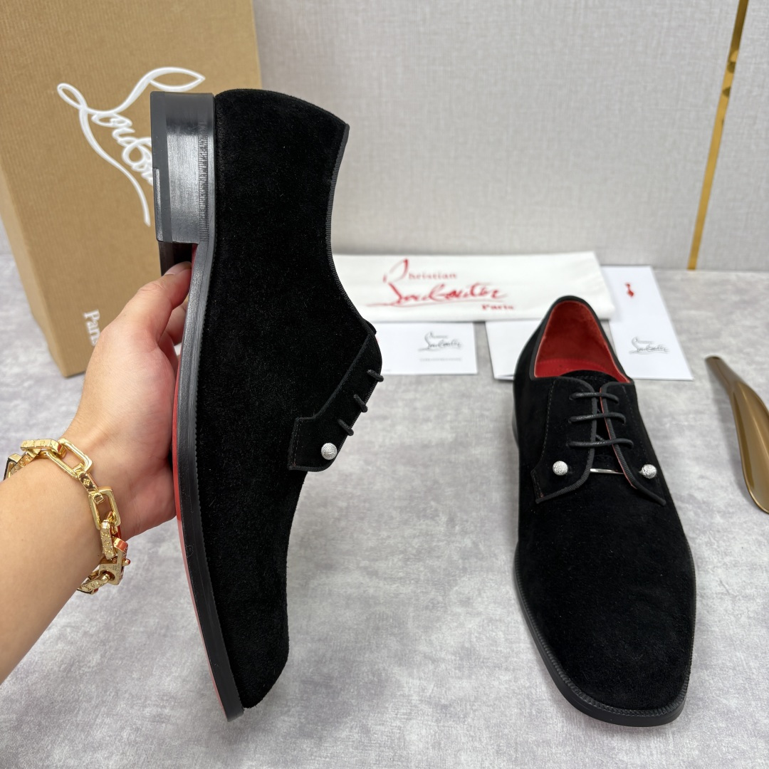 💋💍 CL 新品正装鞋皮鞋 Christia* Loubouti* 红底鞋 GREGGO 男士牛津鞋 采