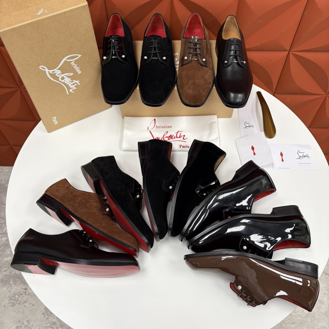 💋💍 CL 新品正装鞋皮鞋 Christia* Loubouti* 红底鞋 GREGGO 男士牛津鞋 采