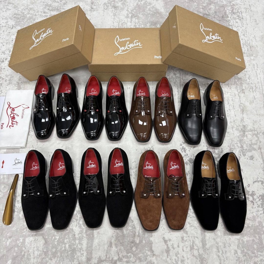 💋💍 CL 新品正装鞋皮鞋 Christia* Loubouti* 红底鞋 GREGGO 男士牛津鞋 采