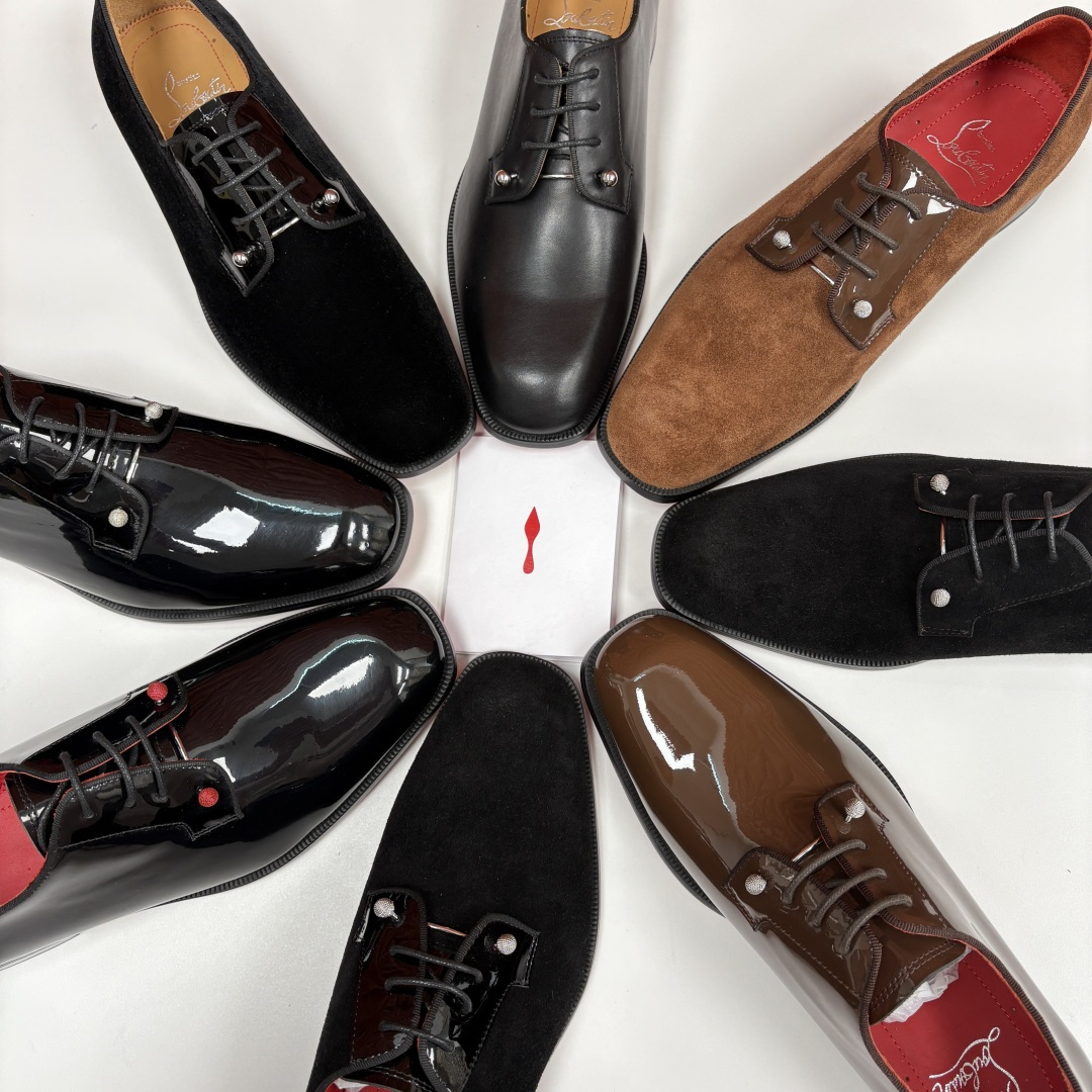 💋💍 CL 新品正装鞋皮鞋 Christia* Loubouti* 红底鞋 GREGGO 男士牛津鞋 采