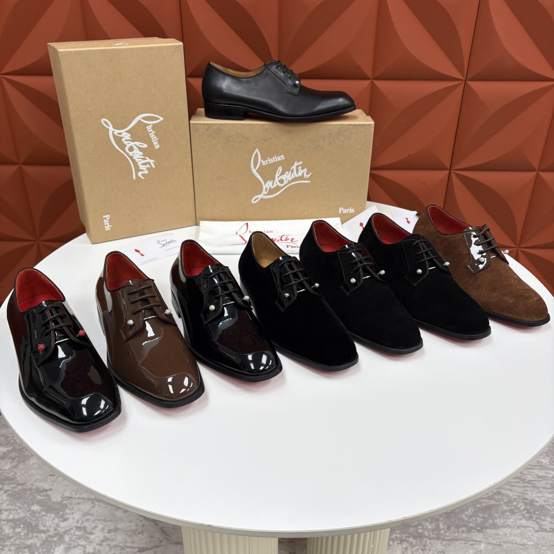 💋💍 CL 新品正装鞋皮鞋 Christia* Loubouti* 红底鞋 GREGGO 男士牛津鞋 采