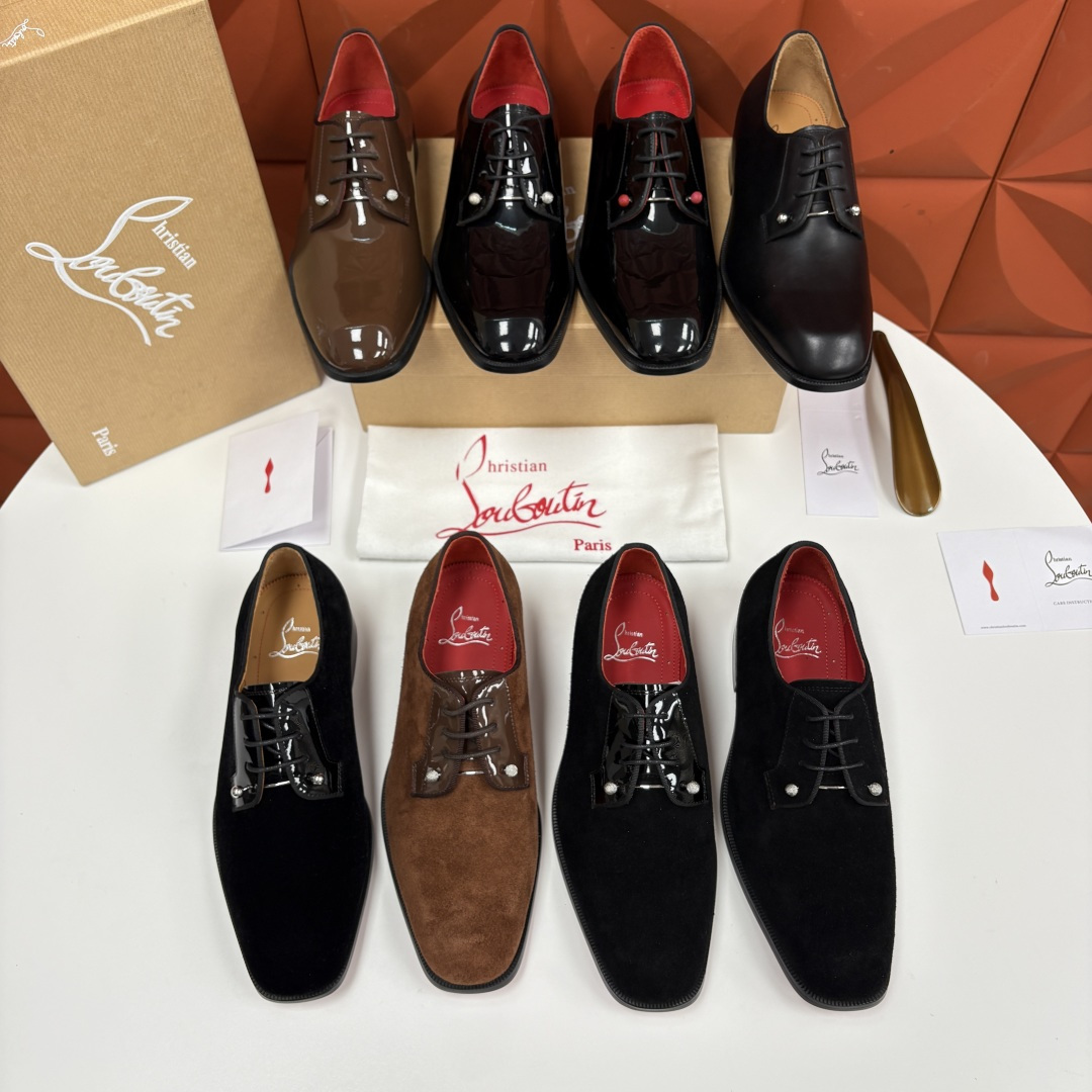 💋💍 CL 新品正装鞋皮鞋 Christia* Loubouti* 红底鞋 GREGGO 男士牛津鞋 采