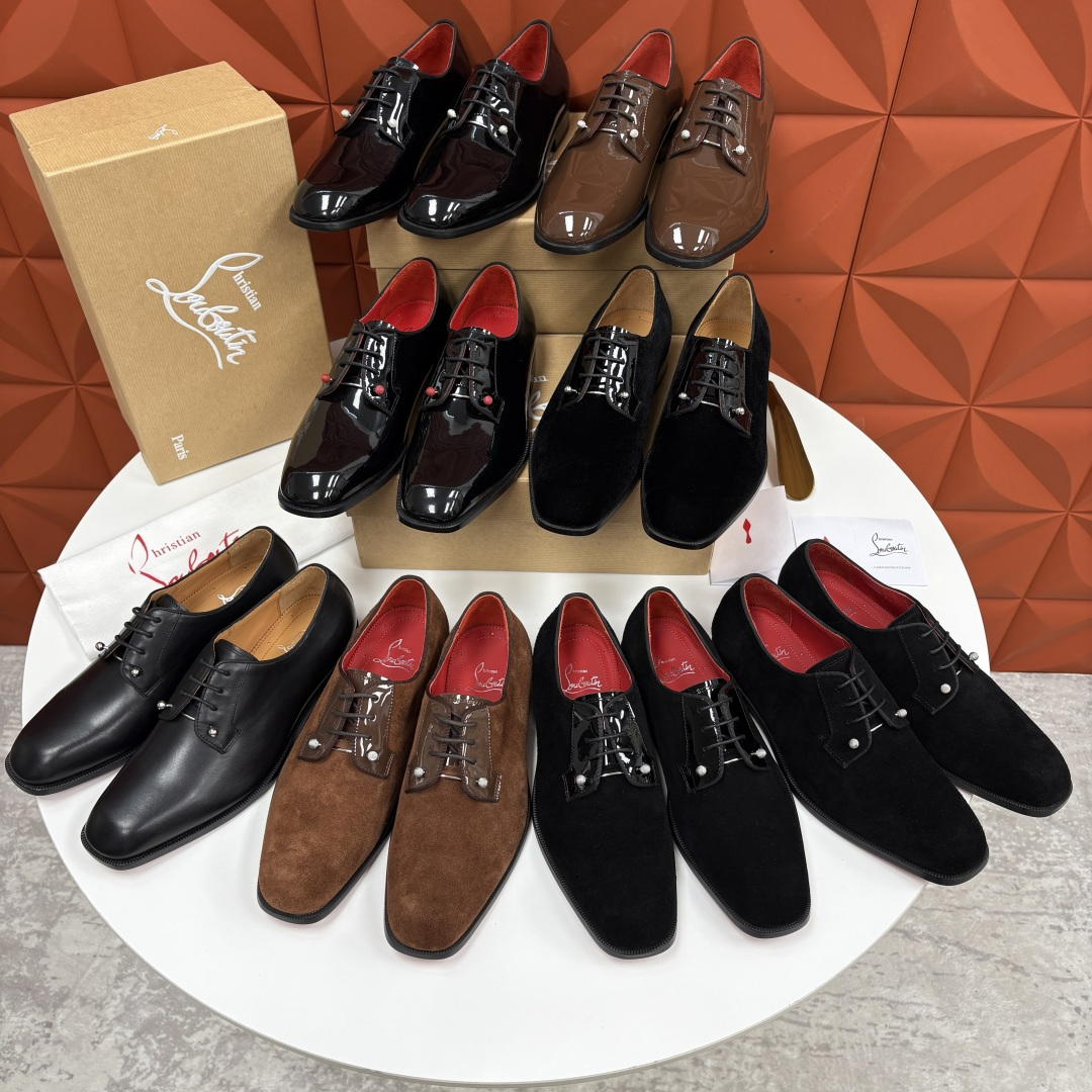 💋💍 CL 新品正装鞋皮鞋 Christia* Loubouti* 红底鞋 GREGGO 男士牛津鞋 采