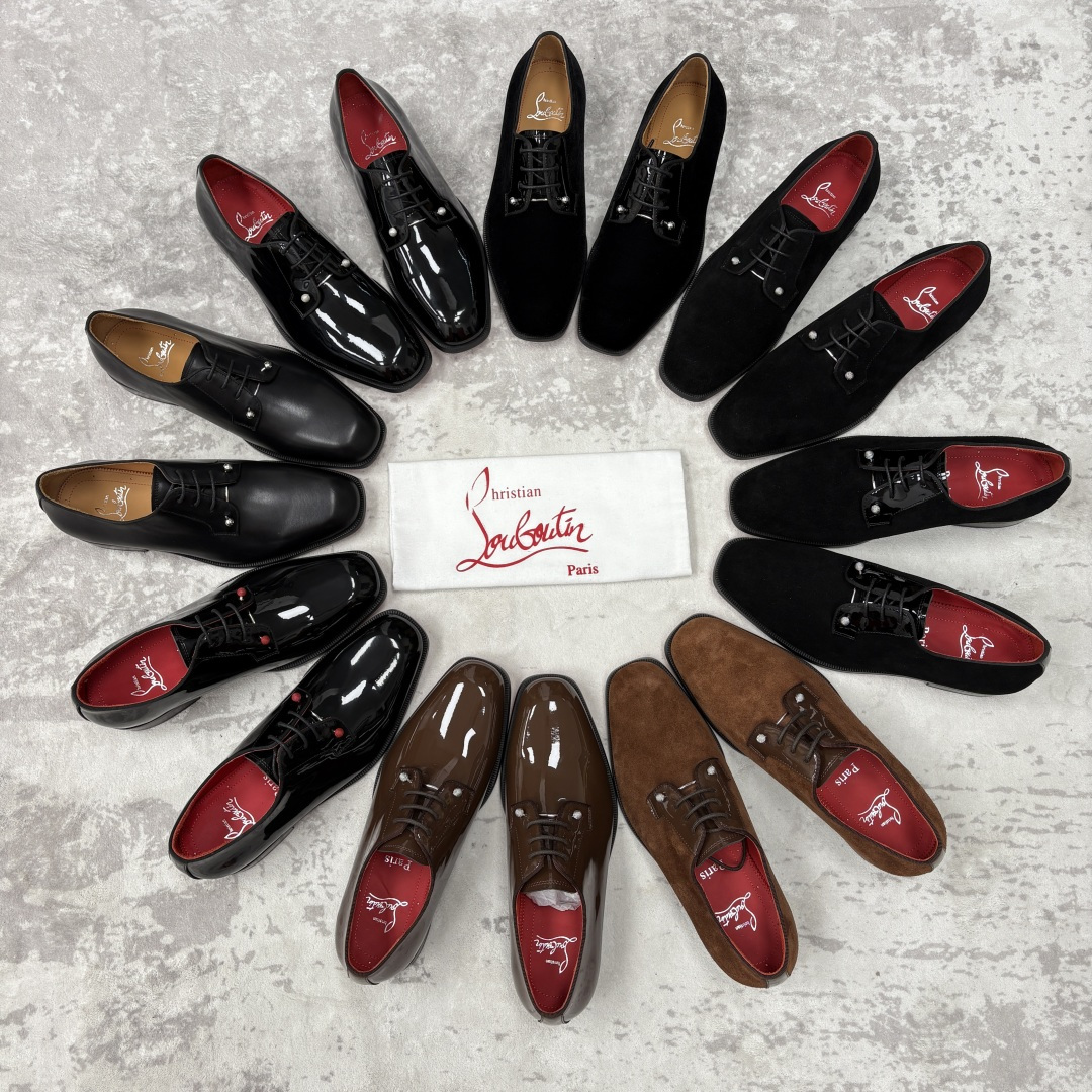 💋💍 CL 新品正装鞋皮鞋 Christia* Loubouti* 红底鞋 GREGGO 男士牛津鞋 采
