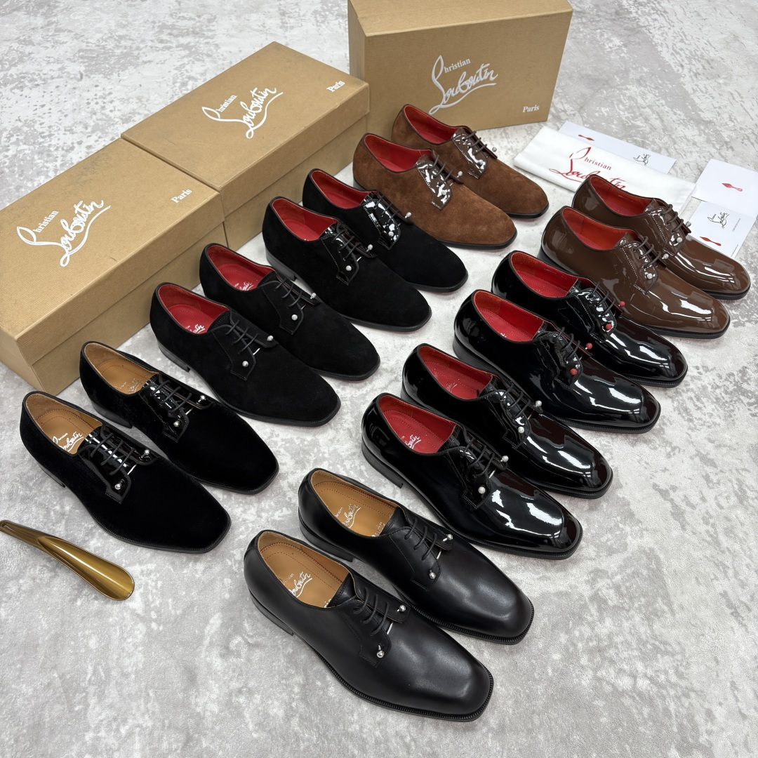 💋💍 CL 新品正装鞋皮鞋 Christia* Loubouti* 红底鞋 GREGGO 男士牛津鞋 采