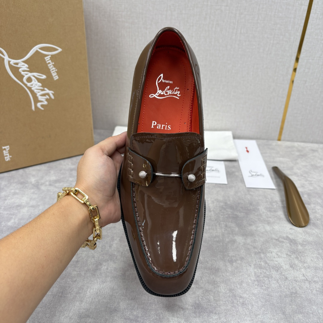 💋💍 CL 新品男士正装鞋乐福皮鞋 Christia* Loubouti* 红底鞋 红底奢雅，重塑休闲正