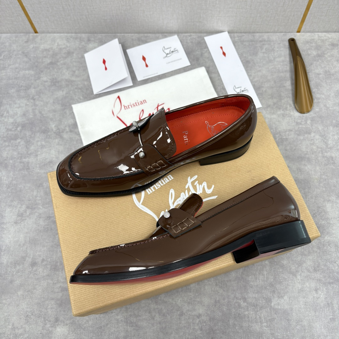 💋💍 CL 新品男士正装鞋乐福皮鞋 Christia* Loubouti* 红底鞋 红底奢雅，重塑休闲正