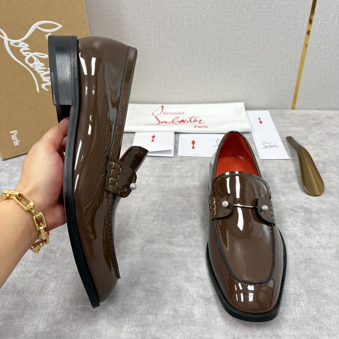 💋💍 CL 新品男士正装鞋乐福皮鞋 Christia* Loubouti* 红底鞋 红底奢雅，重塑休闲正