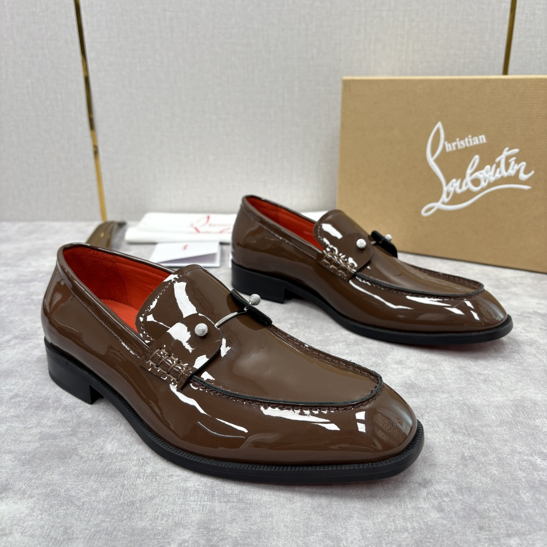 💋💍 CL 新品男士正装鞋乐福皮鞋 Christia* Loubouti* 红底鞋 红底奢雅，重塑休闲正