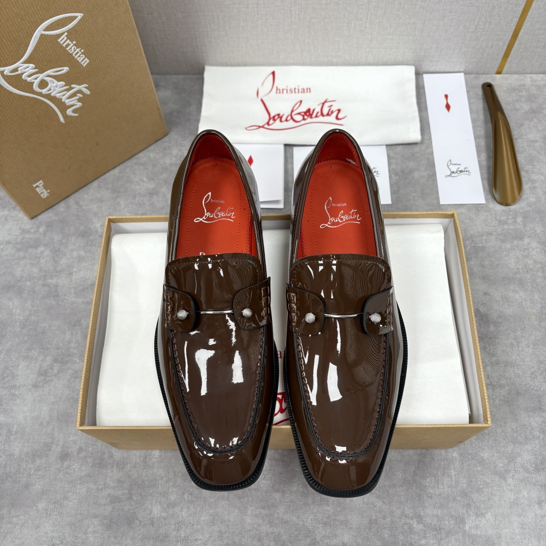 💋💍 CL 新品男士正装鞋乐福皮鞋 Christia* Loubouti* 红底鞋 红底奢雅，重塑休闲正