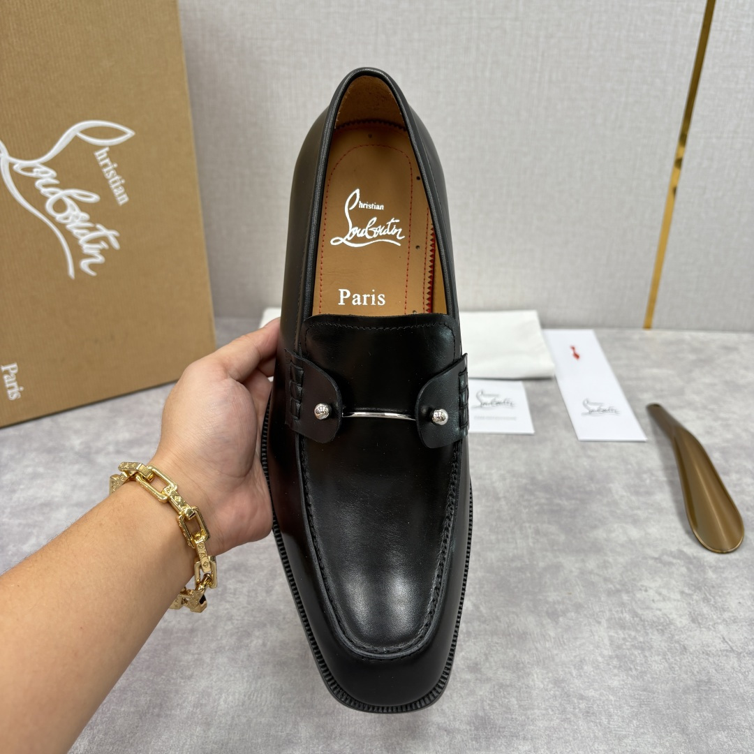 💋💍 CL 新品男士正装鞋乐福皮鞋 Christia* Loubouti* 红底鞋 红底奢雅，重塑休闲正