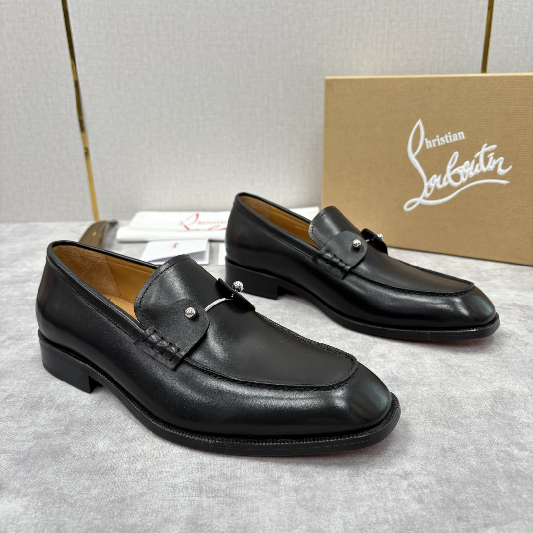 💋💍 CL 新品男士正装鞋乐福皮鞋 Christia* Loubouti* 红底鞋 红底奢雅，重塑休闲正