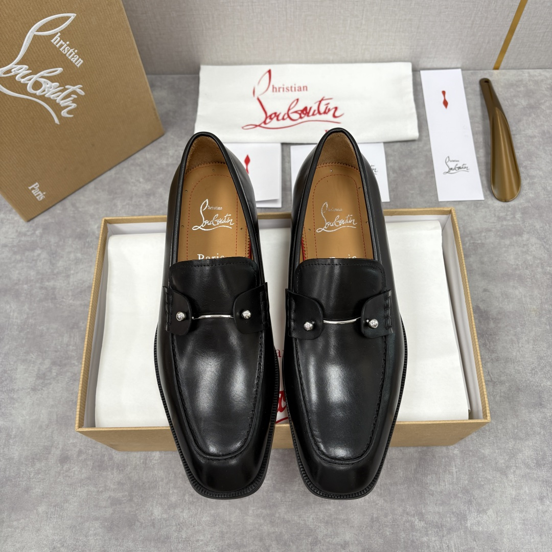 💋💍 CL 新品男士正装鞋乐福皮鞋 Christia* Loubouti* 红底鞋 红底奢雅，重塑休闲正