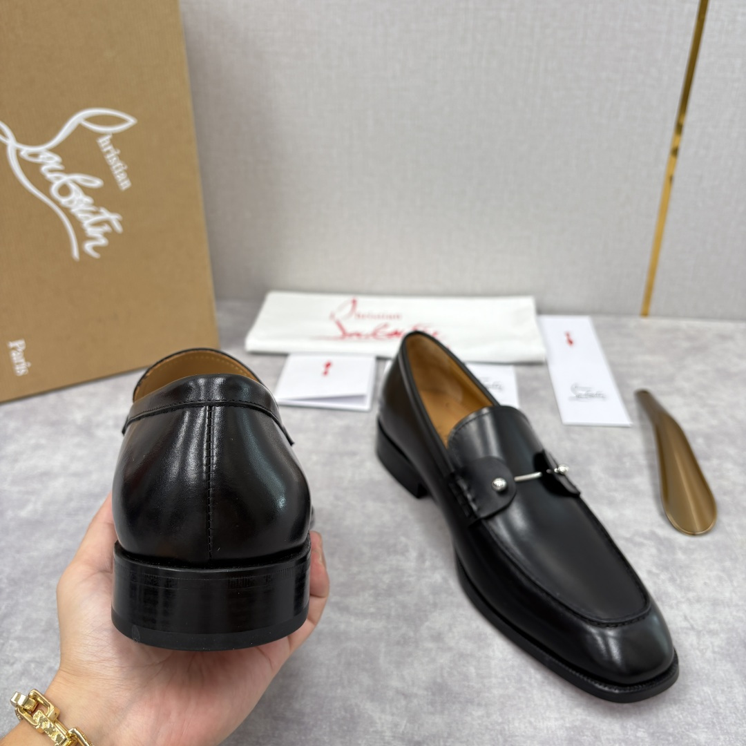 💋💍 CL 新品男士正装鞋乐福皮鞋 Christia* Loubouti* 红底鞋 红底奢雅，重塑休闲正