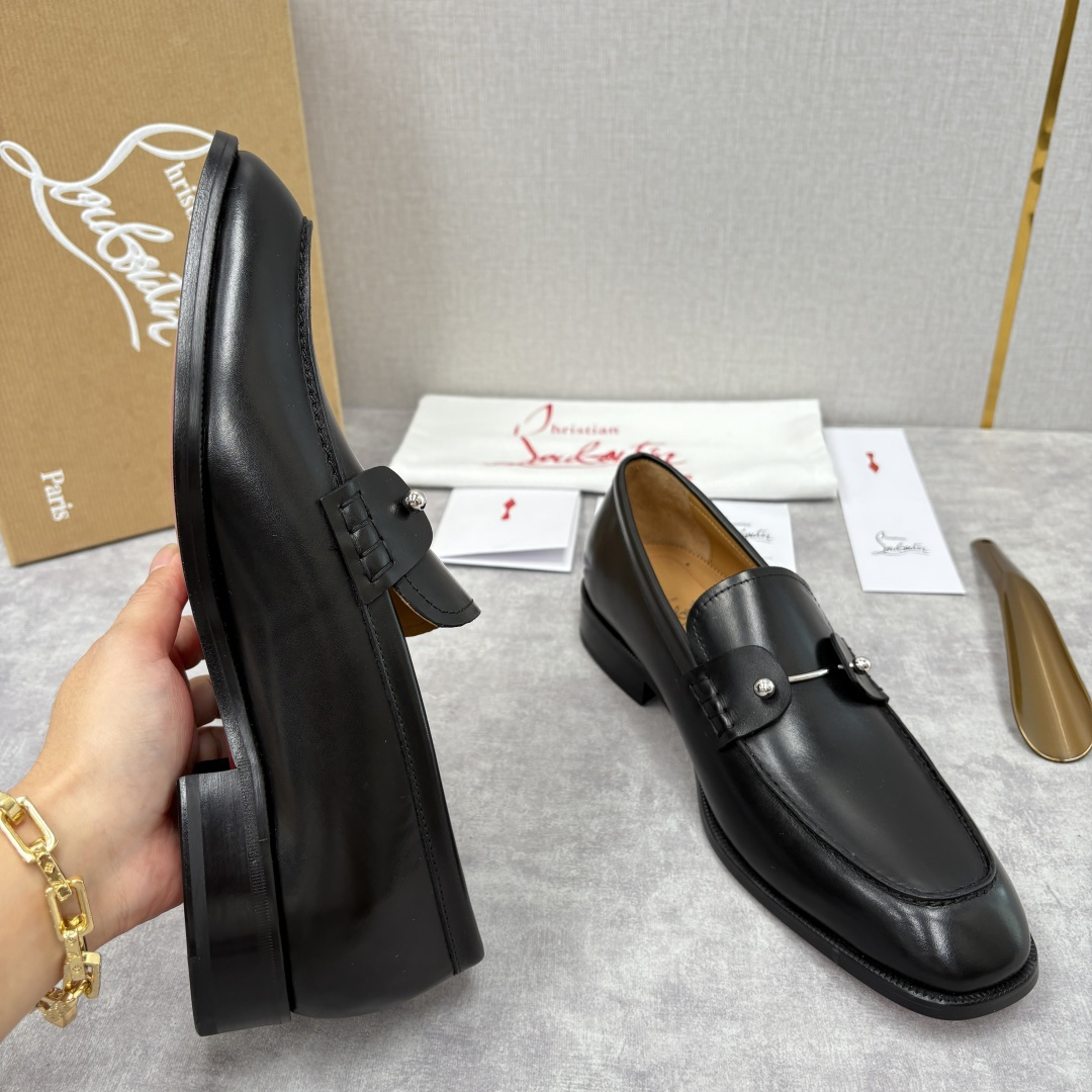 💋💍 CL 新品男士正装鞋乐福皮鞋 Christia* Loubouti* 红底鞋 红底奢雅，重塑休闲正