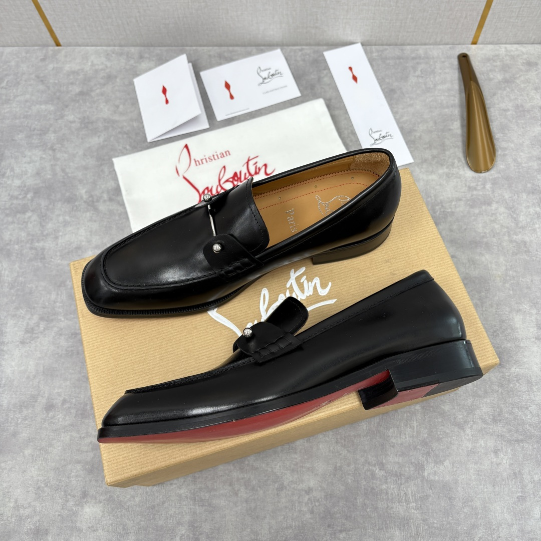 💋💍 CL 新品男士正装鞋乐福皮鞋 Christia* Loubouti* 红底鞋 红底奢雅，重塑休闲正