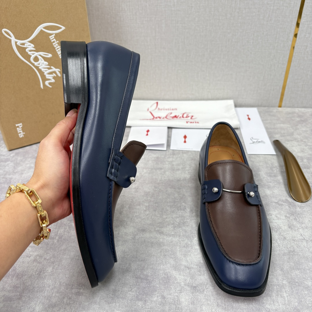 💋💍 CL 新品男士正装鞋乐福皮鞋 Christia* Loubouti* 红底鞋 红底奢雅，重塑休闲正