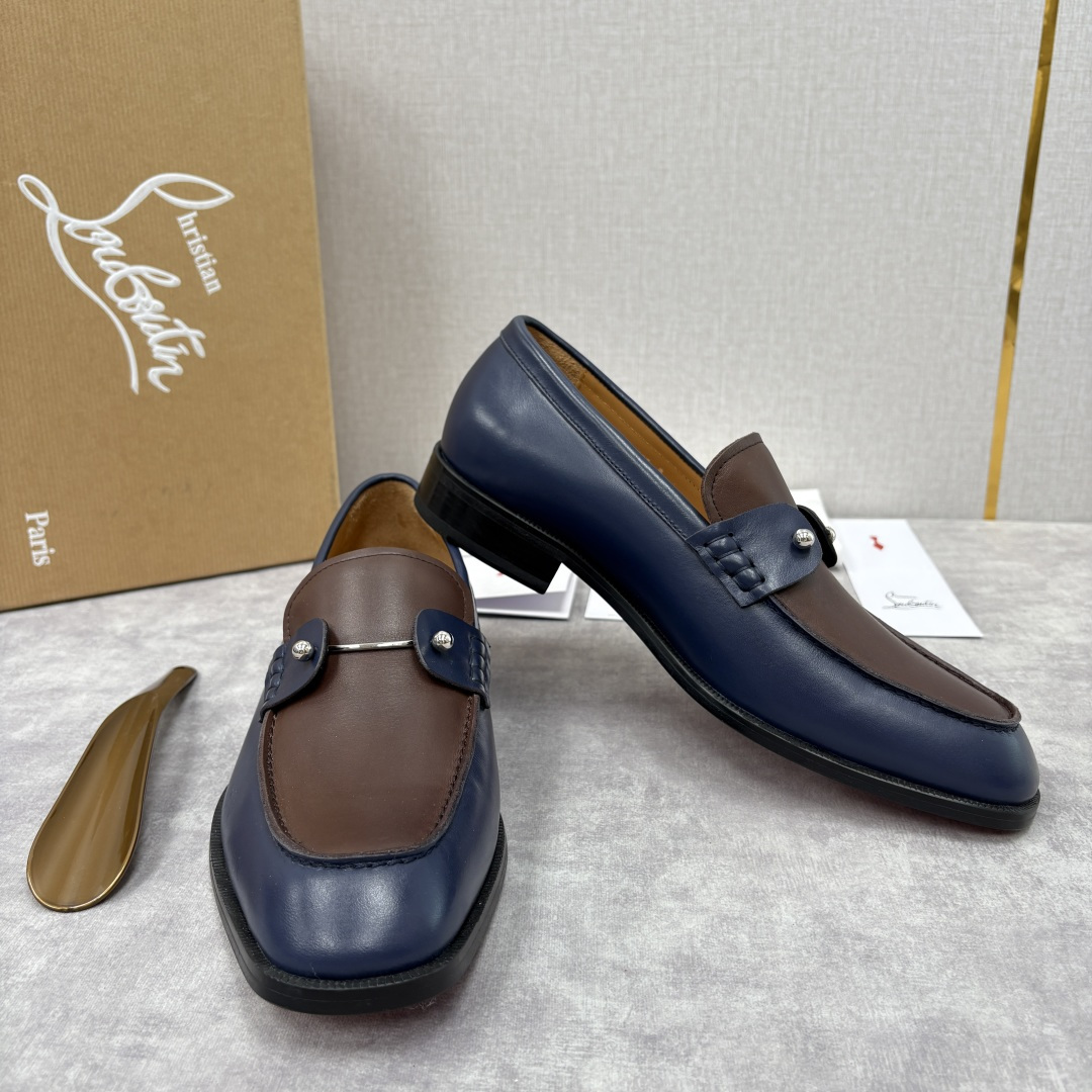 💋💍 CL 新品男士正装鞋乐福皮鞋 Christia* Loubouti* 红底鞋 红底奢雅，重塑休闲正