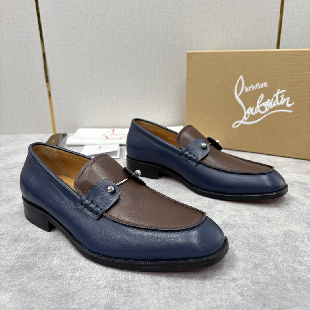 💋💍 CL 新品男士正装鞋乐福皮鞋 Christia* Loubouti* 红底鞋 红底奢雅，重塑休闲正