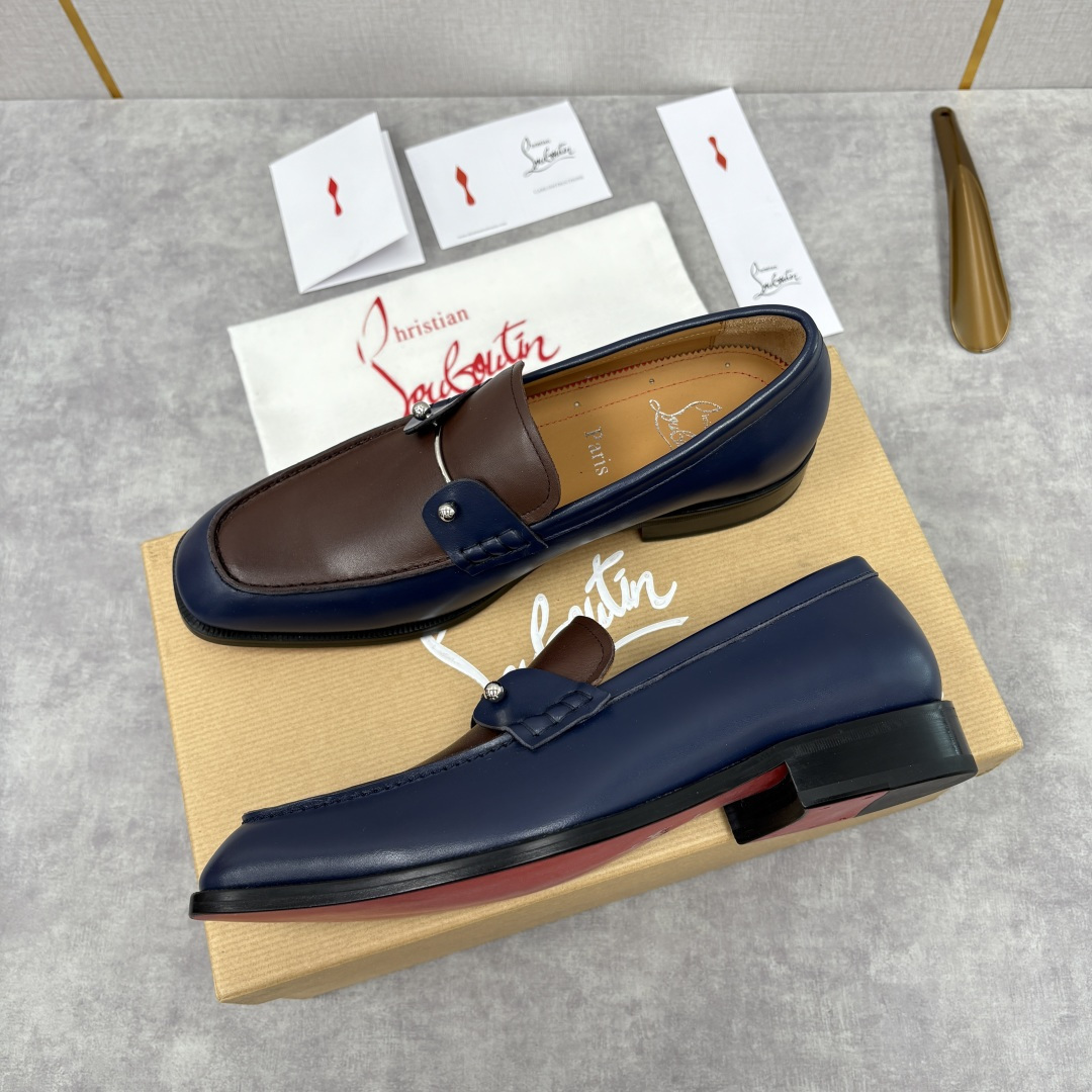 💋💍 CL 新品男士正装鞋乐福皮鞋 Christia* Loubouti* 红底鞋 红底奢雅，重塑休闲正