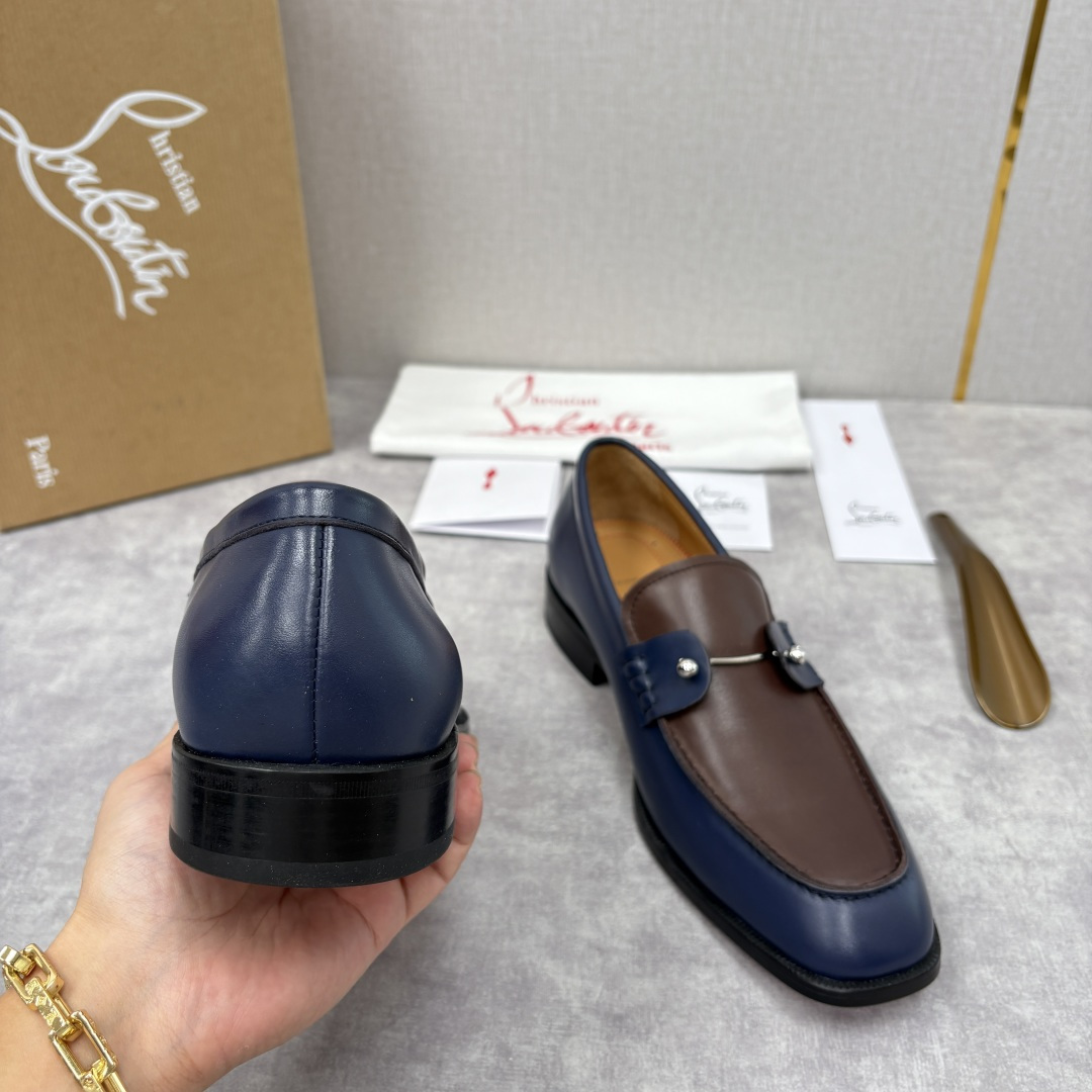 💋💍 CL 新品男士正装鞋乐福皮鞋 Christia* Loubouti* 红底鞋 红底奢雅，重塑休闲正