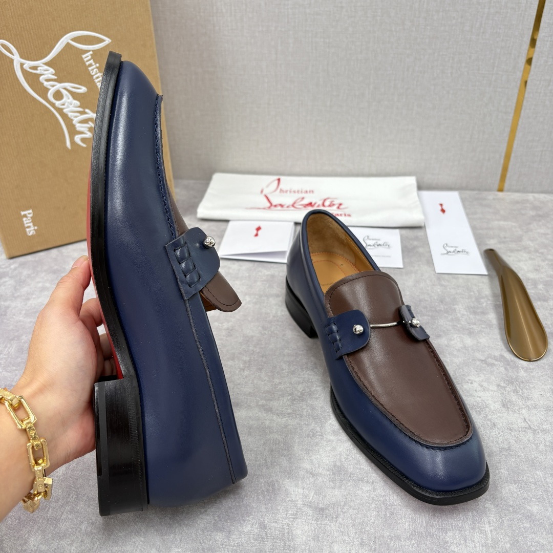 💋💍 CL 新品男士正装鞋乐福皮鞋 Christia* Loubouti* 红底鞋 红底奢雅，重塑休闲正