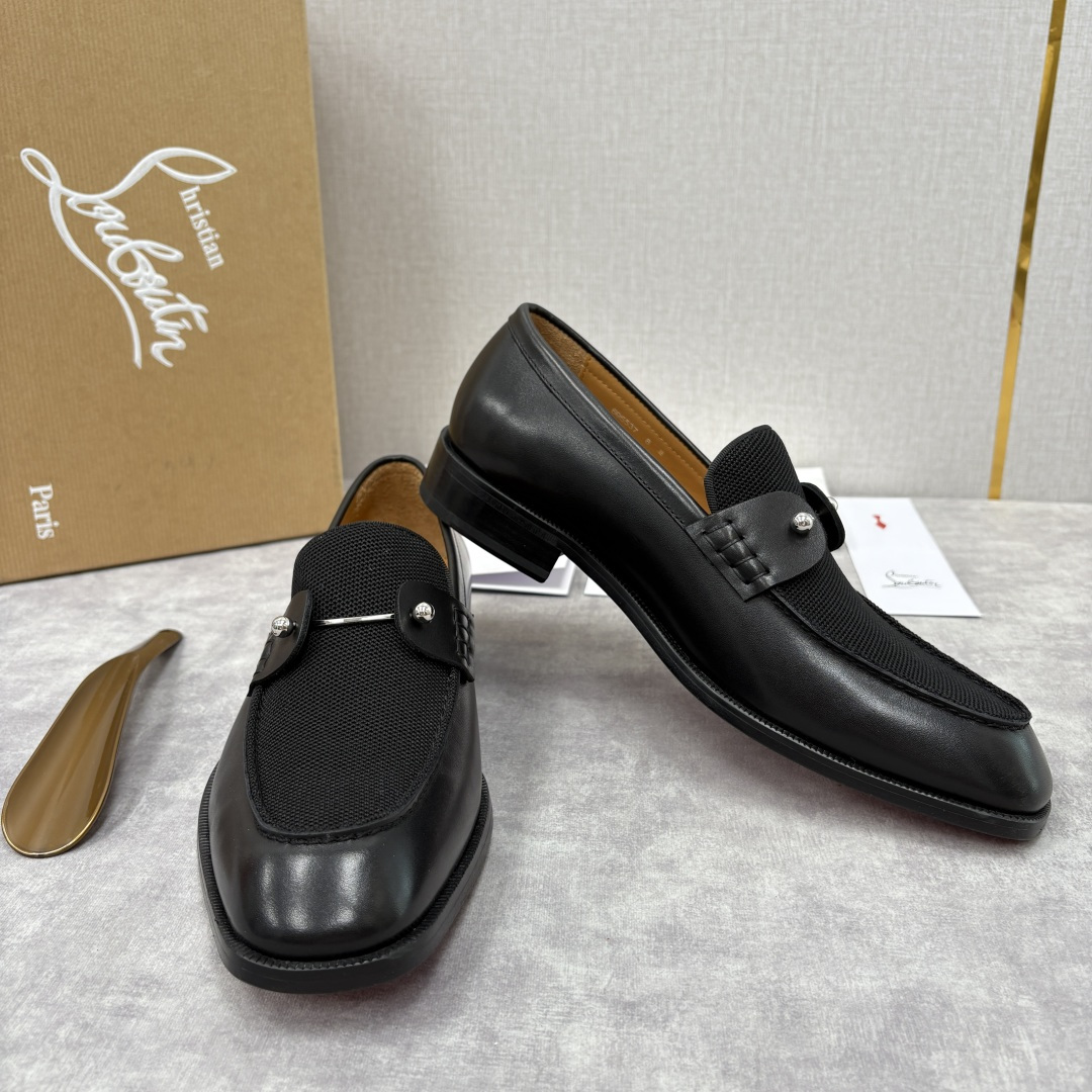 💋💍 CL 新品男士正装鞋乐福皮鞋 Christia* Loubouti* 红底鞋 红底奢雅，重塑休闲正